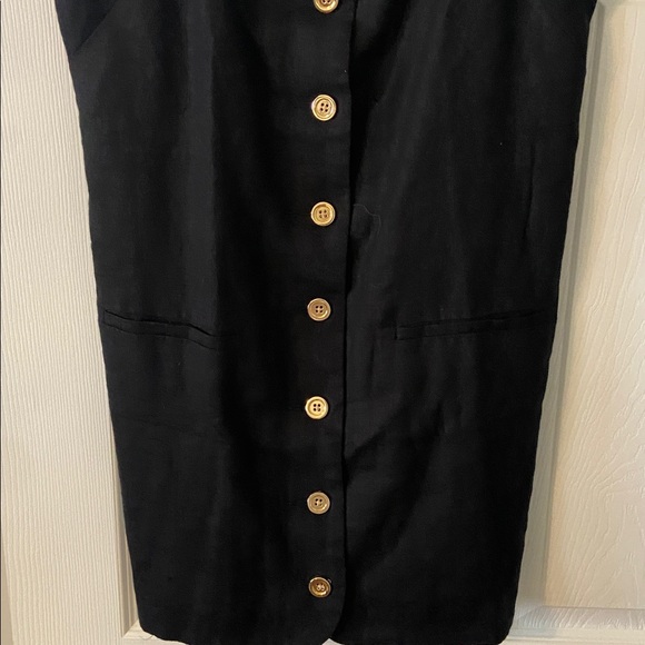 J.Crew Mini 100% linen Black Button-Down Dress size S brand new length 25” - Picture 3 of 12